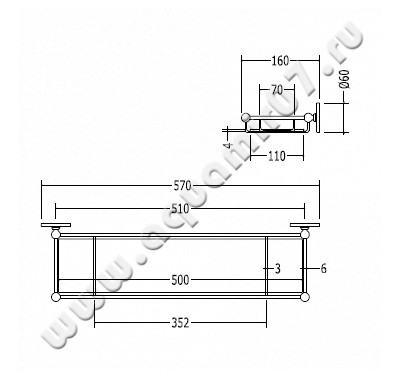 Полка Devon & Devon Cavendish WM10CR размеры