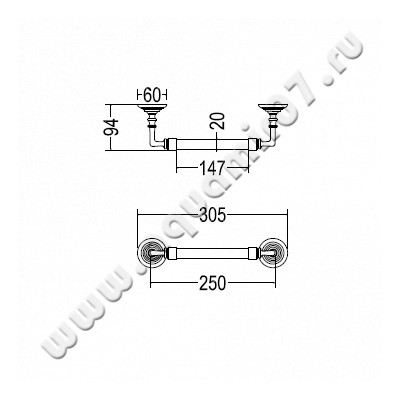Полотенцедержатель Devon & Devon Chelsea DD204IN размеры
