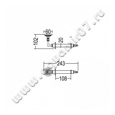Бумагодержатель Devon & Devon Chelsea DD208IN/L размеры