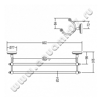 Полотенцедержатель Devon & Devon Dorothy DOR412OT размеры