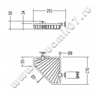 Мыльница-решетка Devon & Devon First Class DD33066CR размеры