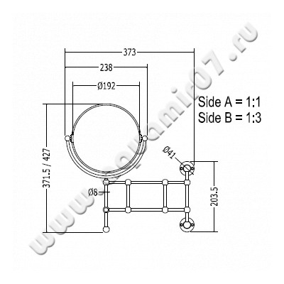 Зеркало косметическое Devon & Devon First Class DD33150CR размеры