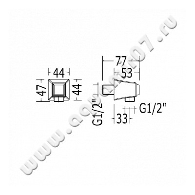 Шланговое соединение Devon & Devon Time 2TIME239CR размеры
