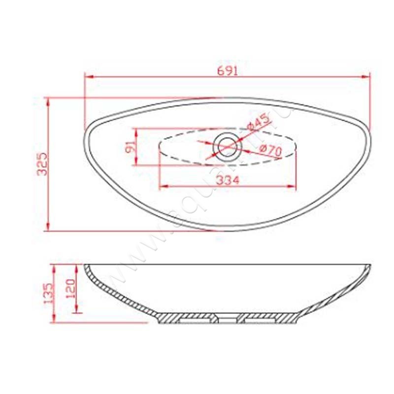 Раковина Montebianco Gondola 13042 размеры