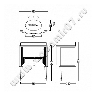 Тумба под раковину Devon & Devon Domino DEDOMINODBGRNLSNE размеры