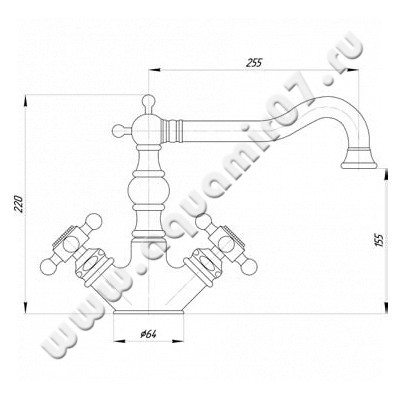 Смеситель для кухни Migliore Arcadia 18218 размеры