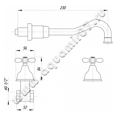 Встраиваемый смеситель для раковины Migliore Princeton Plus ML.PRP-8069.CR размеры