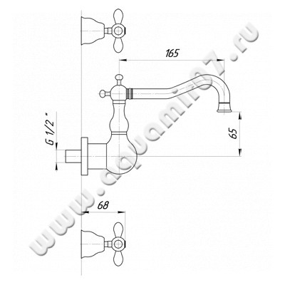 Встраиваемый смеситель для раковины Migliore Princeton Plus ML.PRP-8070.CR размеры