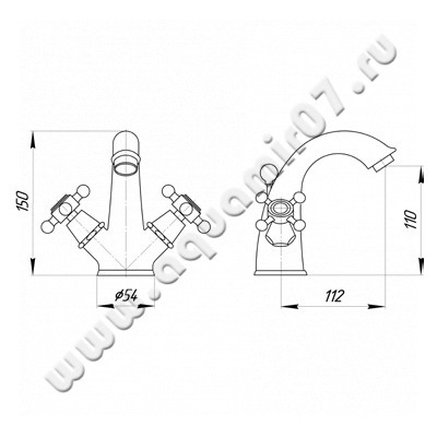 Смеситель для раковины Migliore Lady 18831 размеры