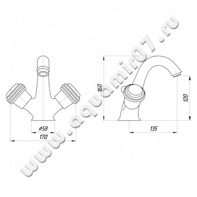 Смеситель для раковины Migliore Axo Swarovski 18490 размеры