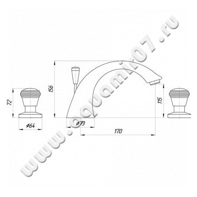 Смеситель для раковины Migliore Axo Swarovski ML.AXO-613F.CR размеры