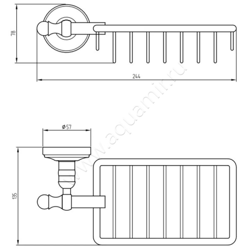 Мыльница подвесная Migliore Mirella 17186 размеры