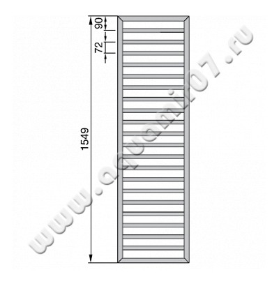 Водяной полотенцесушитель Villeroy & Boch Subway SUBI-150-045 размеры