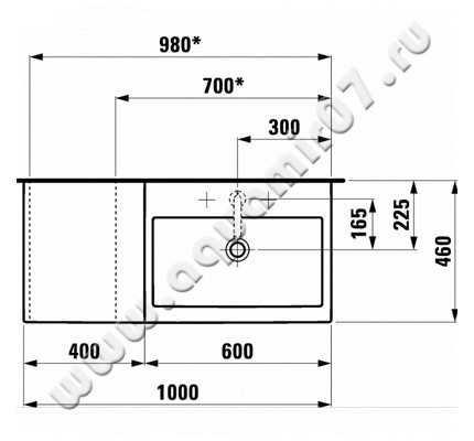 Раковина мебельная накладная Laufen Living City 8184310001041 размеры