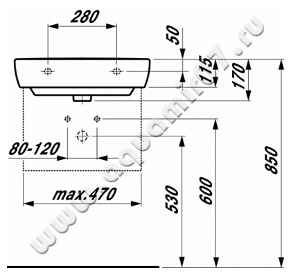 Раковина мебельная накладная Laufen Pro A 8189510001041 размеры