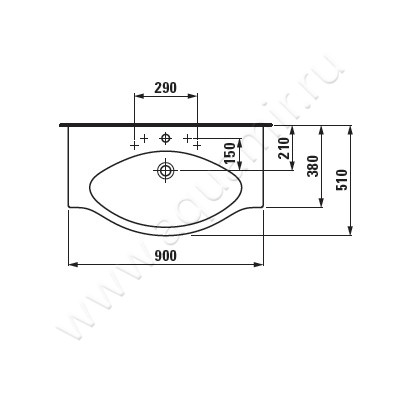 Раковина мебельная накладная Laufen Palace 8117020001041 размеры