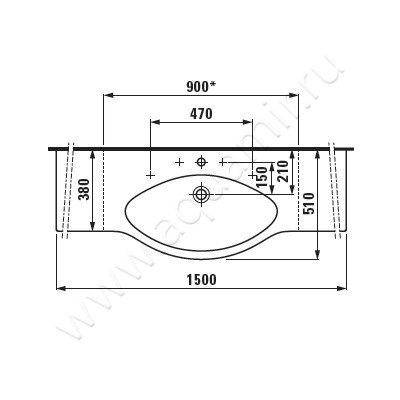 Раковина мебельная накладная Laufen Palace 8117060001041 размеры