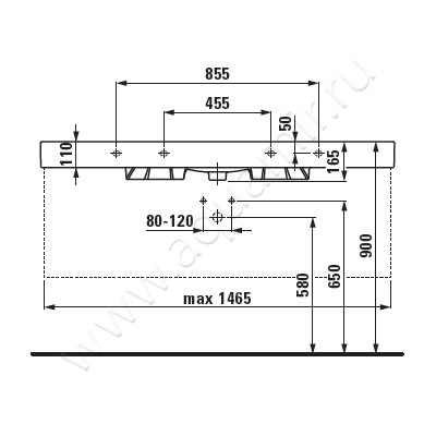 Раковина мебельная накладная Laufen Palace 8117060001041 размеры