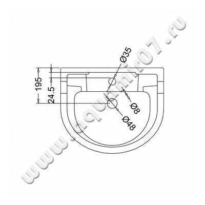 Раковина для пьедестала Burlington Edwardian B6 1TH размеры