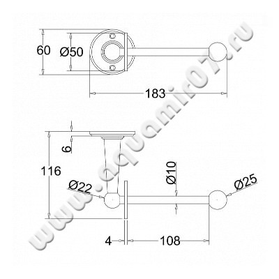 Бумагодержатель Burlington Accessories A6 CHR размеры