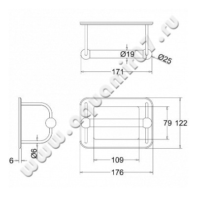 Бумагодержатель Burlington Accessories A5 CHR размеры