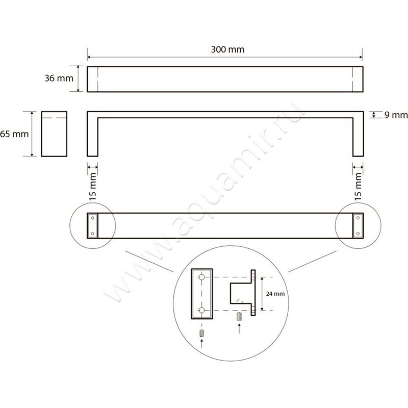 Полотенцедержатель Bemeta Gamma 145804012 размеры