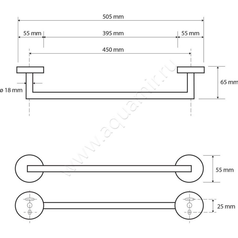 Полотенцедержатель Bemeta White 104204024 размеры