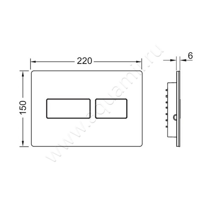 Клавиша смыва для унитаза TECEsolid 9.240.434 размеры