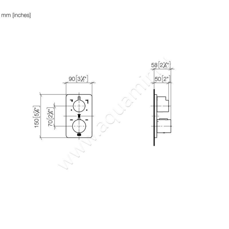 Смеситель для ванны Dornbracht LULU 36427710-00 размеры