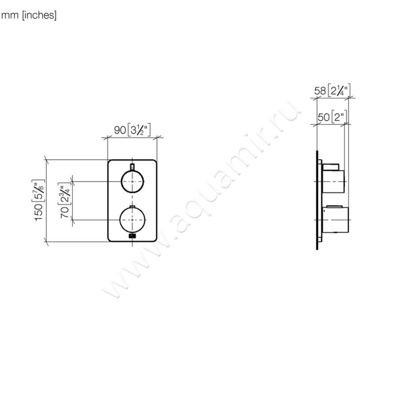 Смеситель для душа Dornbracht LULU 36425710-06 размеры
