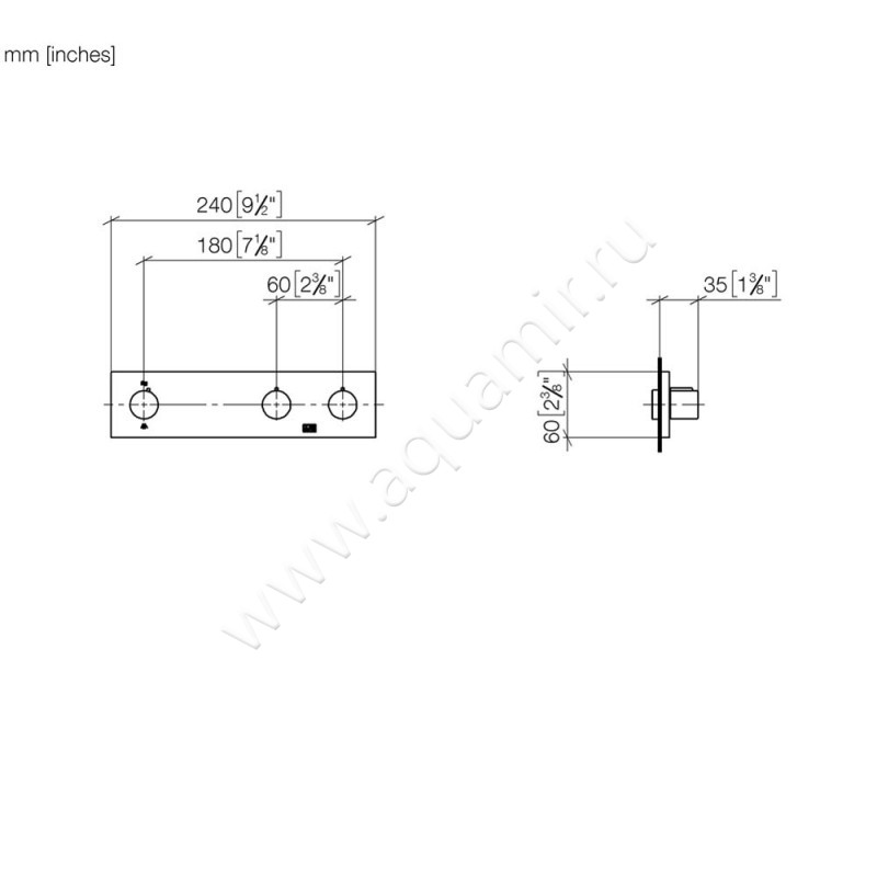 Смеситель для ванны Dornbracht SYMETRICS 36337980-06 размеры