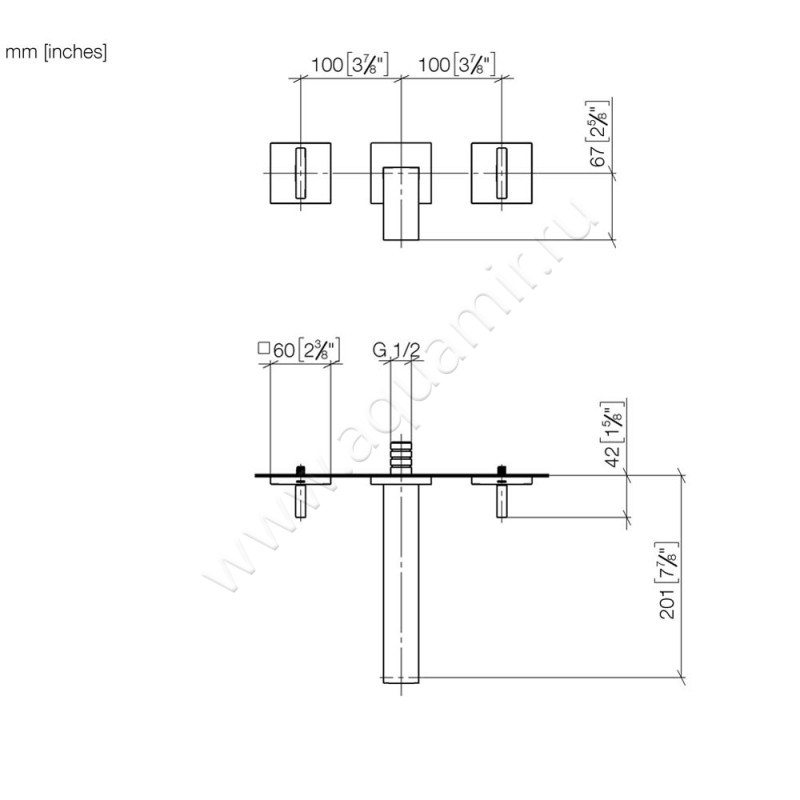 Смеситель для раковины Dornbracht МЕМ 36712782-00 размеры