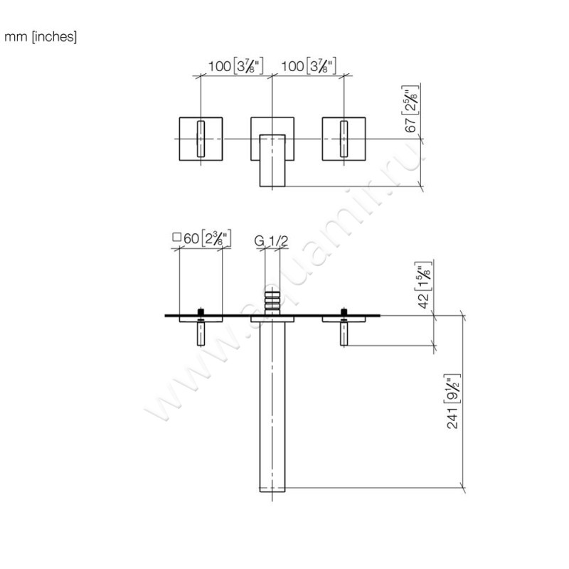 Смеситель для раковины Dornbracht МЕМ 36717782-06 размеры