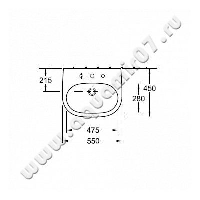 Рукомойник подвесной Villeroy & Boch O.novo 51605501 размеры