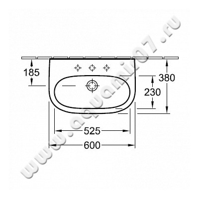 Раковина подвесная Villeroy & Boch O.novo 51606001 размеры
