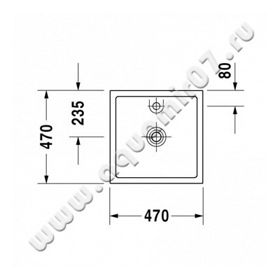 Раковина-чаша накладная с отверстием под смеситель Duravit Starck 1 0387470027 размеры