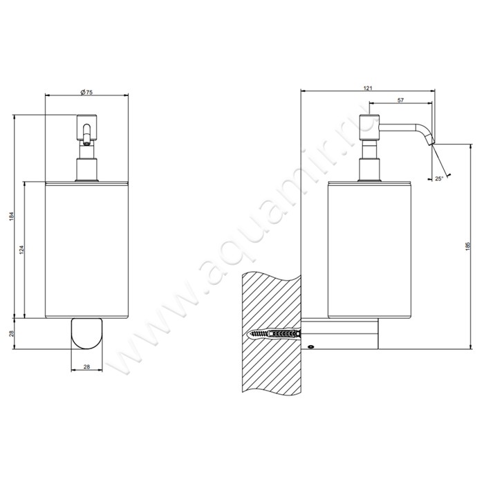 Дозатор Gessi Rilievo 59513149 размеры