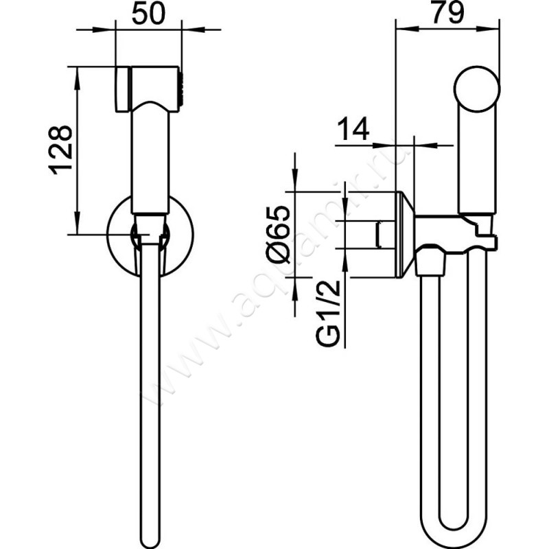 Гигиенический душ Keuco 59983010000 размеры