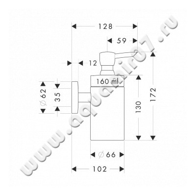 Дозатор Hansgrohe Logis 40514000 размеры