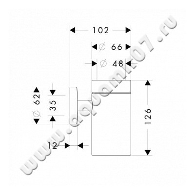 Стакан настенный Hansgrohe Logis 40518000 размеры