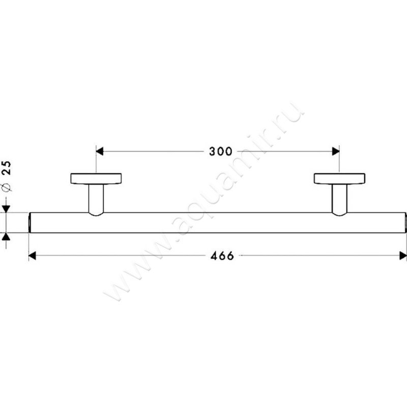 Поручень для ванны Hansgrohe Logis 40513000 размеры