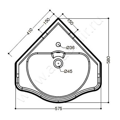 Раковина подвесная Migliore Bella ML.BLL-25.058.BI размеры