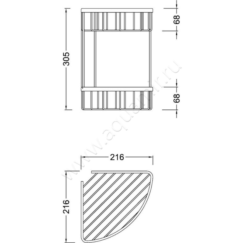 Полкa для душа Timo Saona 13082/03 размеры