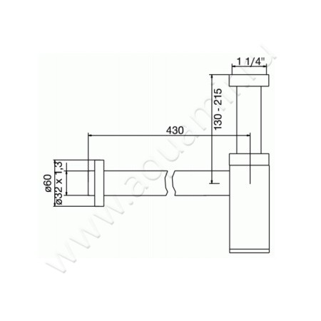 Сифон для раковины Jado L4310AA размеры