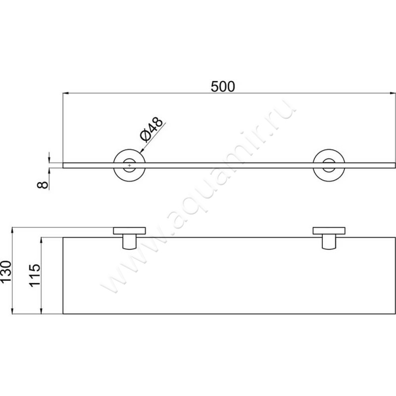Полка под зеркало Allen Brau Priority 6.31013-BN размеры