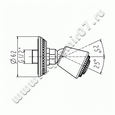 Душевая форсунка Jado Perlrand Cristal H3158A4 размеры