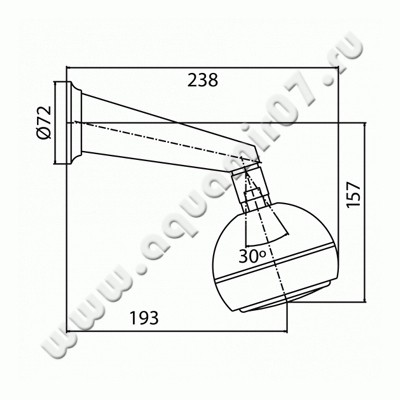 Верхний душ Jado Retro L4118AA размеры