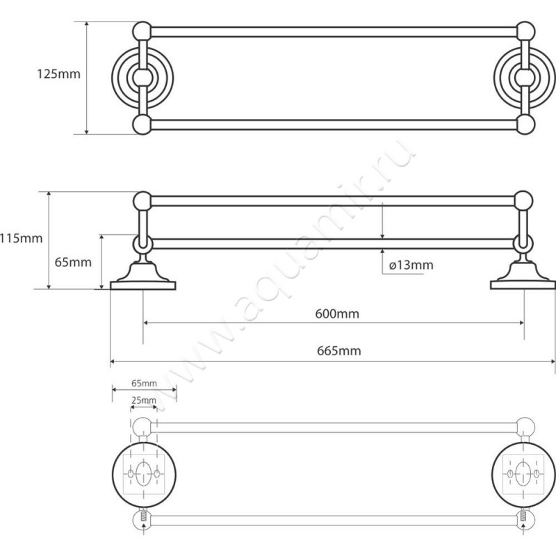Полотенцедержатель Bemeta Retro 144204238 размеры