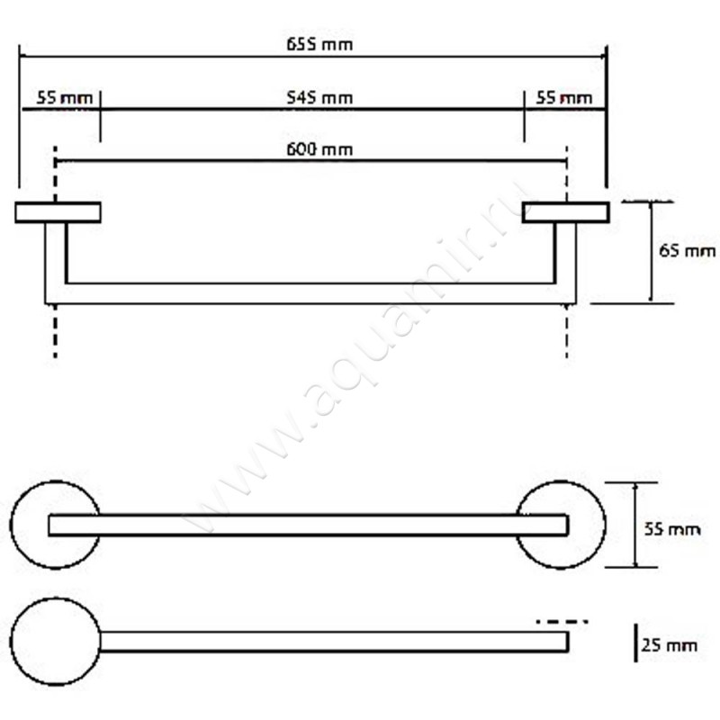Полотенцедержатель Bemeta Graphit 156204042 размеры