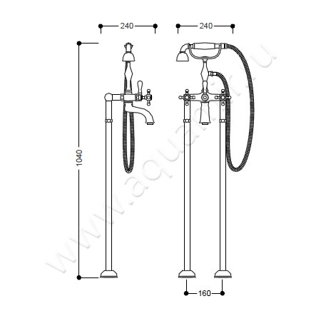 Колонны напольные Kerasan Retro 739590 размеры
